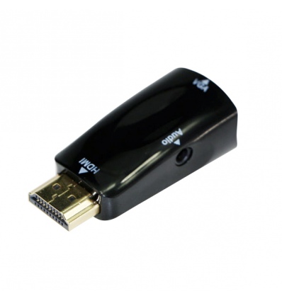 Kabel red. HDMI na VGA + Audio, M/F, černá