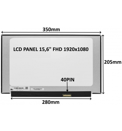 LCD PANEL 15,6" FHD 1920x1080 40PIN MATNÝ IPS 144HZ / BEZ ÚCHYTŮ