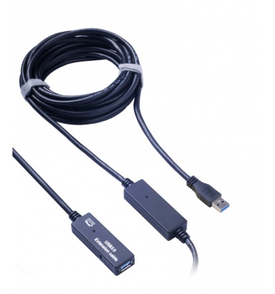 PremiumCord USB 3.0 repeater a prodlužovací kabel A/M-A/F 10m