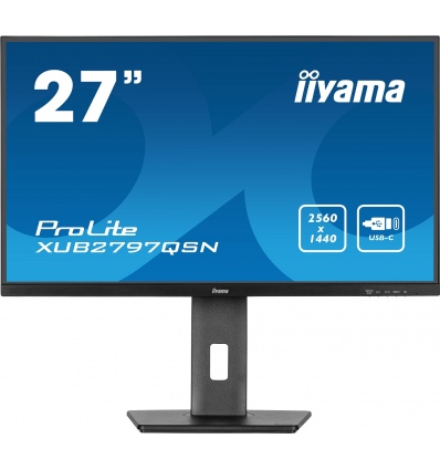 27" iiyama XUB2797QSN-B1:IPS,QHD,USB-C,RJ45,HAS