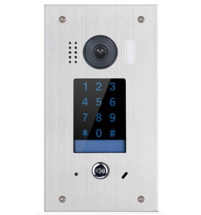 XtendLan Dveřní stanice 2-drát D2/ 1x zvonek/ kamera 170st/ zápustná montáž/ číselná klávesnice