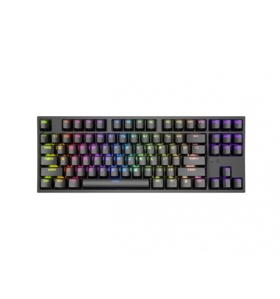 Genesis herní mechanická klávesnice THOR 404/RGB/Gateron Yellow Pro/Drátová USB/US layout/Černá