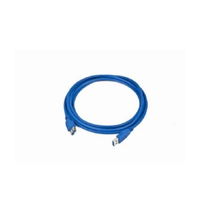 Kabel USB A-A 3m USB 3.0 prodlužovací, modrý