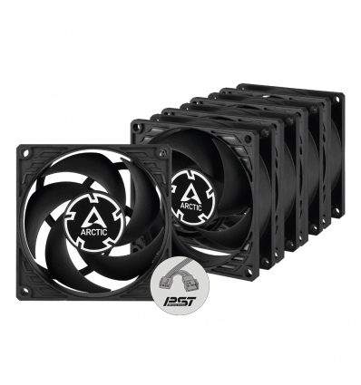 ARCTIC P8 PWM PST Case Fan - 80mm case fan with PWM control and PST cable - Pack of 5pcs