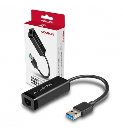 AXAGON ADE-SR, USB-A 3.2 Gen 1 - Gigabit Ethernet síťová karta, auto instal, černá