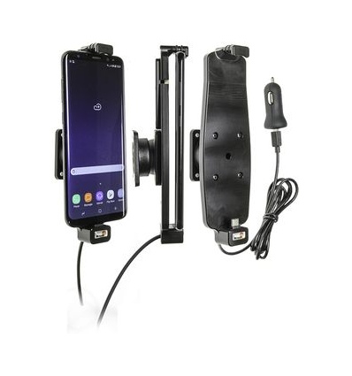 Brodit držák do auta na Samsung Galaxy S10+/S9+/S8+ a jiné, s pružinou,s nab. z cig.zapalovače/USB