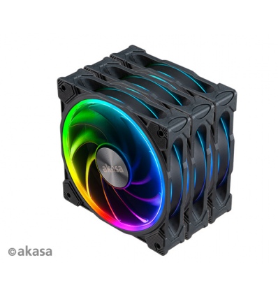 přídavný ventilátor Akasa SOHO AR LED 12 cm RGB 3 ks