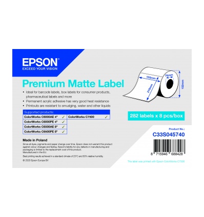 Premium Matte Label 105x210 mm, 282 lab