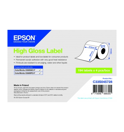 High Gloss Label 210 x 297mm, 194 lab