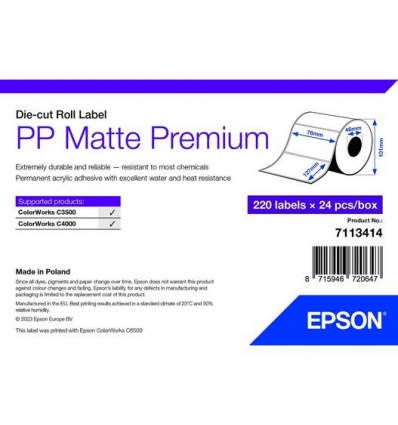 PP Matte Label Premium, 76mm x 127mm, 220 Labels