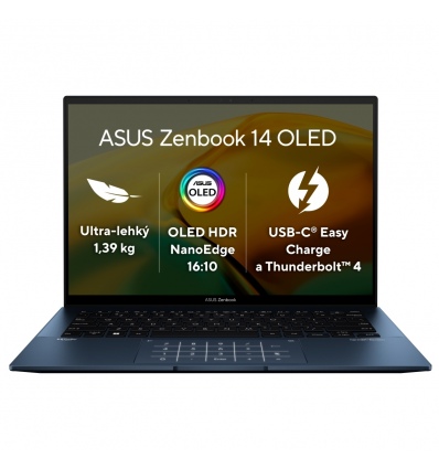 ASUS Zenbook 14 OLED/UX3402VA/i7-13700H/14"/2880x1800/16GB/1TB SSD/Iris Xe/W11H/Blue/2R