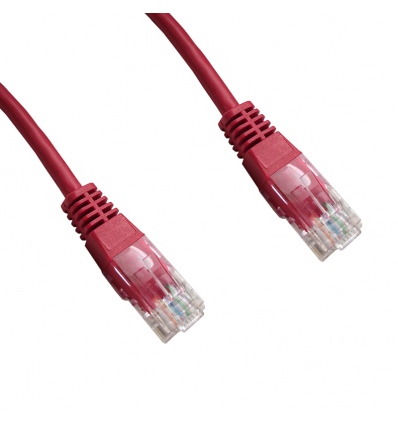 DATACOM patch cord UTP cat5e 0,25M červený