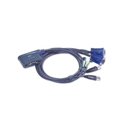 Aten 2-port KVM USB mini, 1,8 m kabely audio,