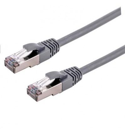 Kabel C-TECH patchcord Cat6a, S/FTP, šedý, 0,25m