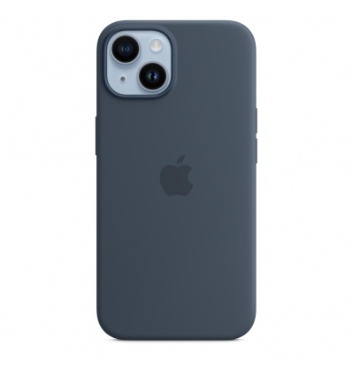 iPhone 14 Silicone Case with MS - Storm Blue