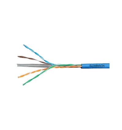 Kabel U/UTP Cat.6 4x2xAWG24 300 MHz, LS0H modrý, Eca, drát