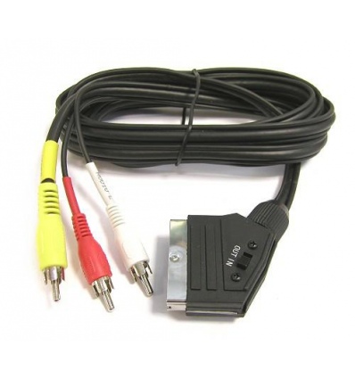 PremiumCord SCART - 3xCINCH 1.5m in/out přepínač