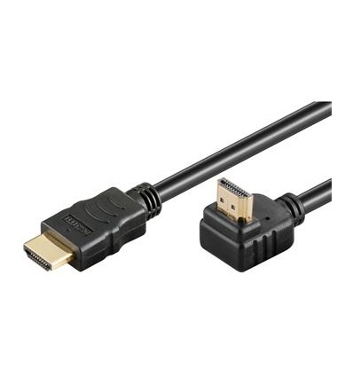 PremiumCord Kabel HDMI+Ethernet, zlac., 90°, 5m