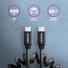 AXAGON BUCM-CM20TB, TWISTER kabel USB-C - USB-C, 1.1m, USB 2.0, PD 60W 3A, ALU, tpe, černý