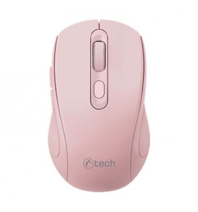 C-TECH WLM-12PK/Ergonomická/Optická/Pro praváky/1 600 DPI/USB+BT/Růžová