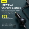 Baseus nabíječka do auta 1x USB-A 2x USB-C Quick Charge 5 160W šedá + kabel USB-C