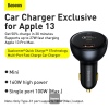 Baseus nabíječka do auta 1x USB-A 2x USB-C Quick Charge 5 160W šedá + kabel USB-C