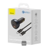 Baseus nabíječka do auta 1x USB-A 2x USB-C Quick Charge 5 160W šedá + kabel USB-C