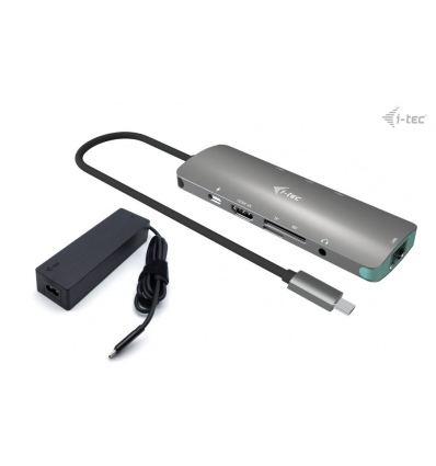 i-tec USB-C Metal Nano Docking Station 4K HDMI LAN, Power Delivery 100 W + Charger 100W (bundle)