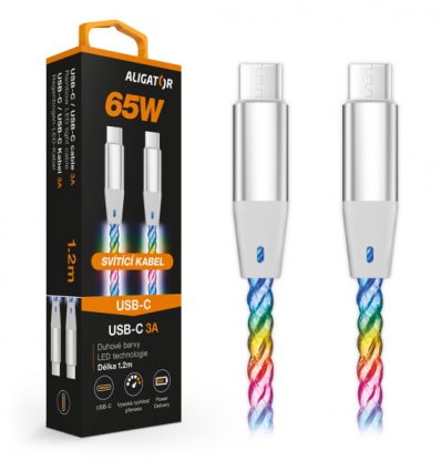 ALIGATOR Datový kabel LIGHT 3A, 65W USB-C/USB-C 0,5m