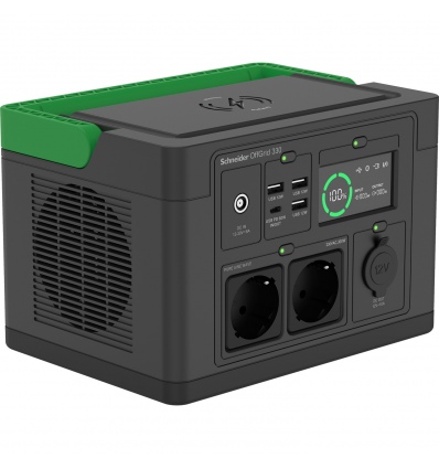 Schneider OffGrid Portable Power Station 330, 332Wh Lithium-ion, 2 Schuko, Sinewave