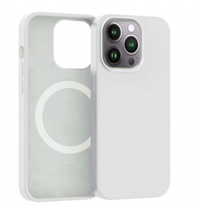 Silikonový kryt CARNEVAL SNAP pro iPhone 14 Pro Max s MagSafe - bílá
