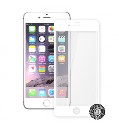 Screenshield™ Apple iPhone 7 Plus Tempered Glass protection display (full COVER WHITE metalic frame)