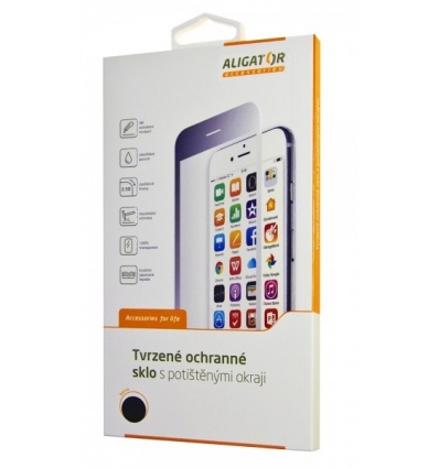 Ochranné tvrzené sklo ALIGATOR PRINT černá, Xiaomi Redmi Note7, celoplošné lepení