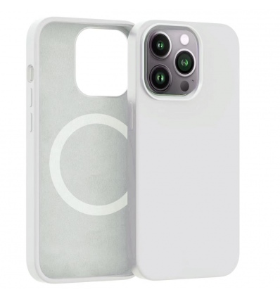 Silikonový kryt CARNEVAL SNAP pro iPhone 13 Pro Max s MagSafe - bílá