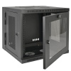 Skříň SmartRack 10U, Š 600mm, Hl 550mm, hloubka pro přepínače, prosklené dveře, montáž na stěnu