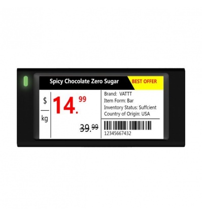 Dahua ESL-E4029A-BN elektronický štítek/ 2,9" 296x128/ 90 x 41 x 12,1mm/ 4 barvy/ NFC/ černý