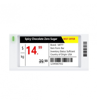 Dahua ESL-E4026A-N elektronický štítek/ 2,66" 296x152/ 83 × 41 × 12,1mm/ 4 barvy/ NFC