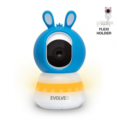EVOLVEO Baby Monitor LUX- Chytrá 360° videochůvička s nočním viděním, detekcí pláče a pohybu, modrá