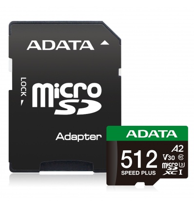 ADATA 512GB MicroSDXC UHS-I U3 V30 + adapter