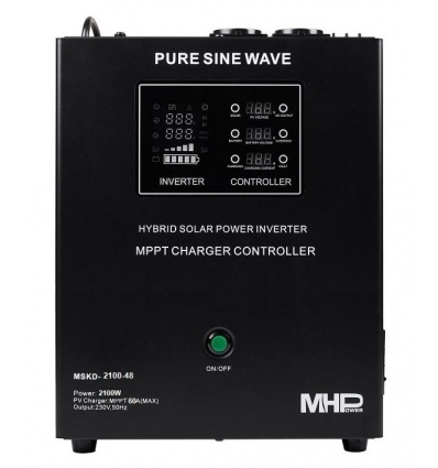 MHPower záložní zdroj MHPower MSKD-2100-48, UPS, 2100W, čistý sinus, 48V, solární regulátor MPPT
