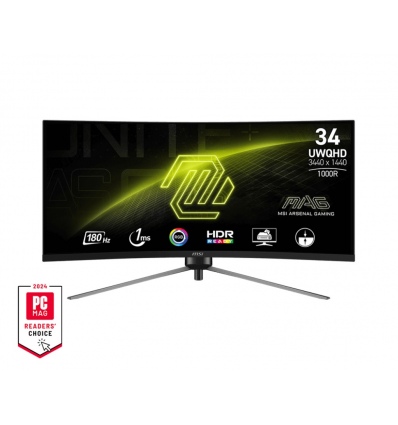 MSI/MAG 345CQR/34"/VA/wQHD/180Hz/1ms/Black/2R