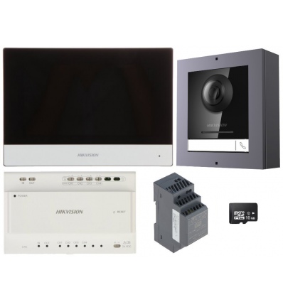 Hikvision DS-KIS702Y kit videotelefonu, 2-drát, bytový monitor+ dveřní stanice + zdroj