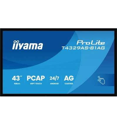 43" iiyama T4329AS-B1AG1:IPS,4K UHD,Android,24/7