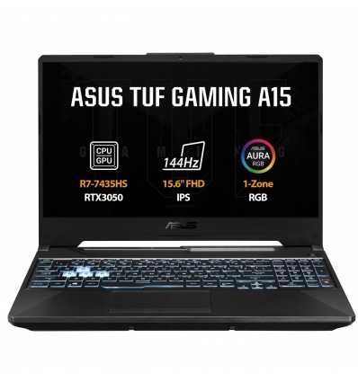 ASUS TUF Gaming A15/FA506NCR-HN108/R7-7435HS/15,6"/FHD/16GB/512GB SSD/RTX 3050/bez OS/Black/2R