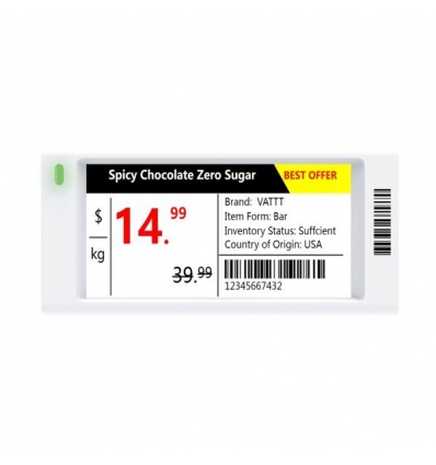 Dahua ESL-E4029A-N elektronický štítek/ 2,9" 296x128/ 90 x 41 x 12,1mm/ 4 barvy/ NFC