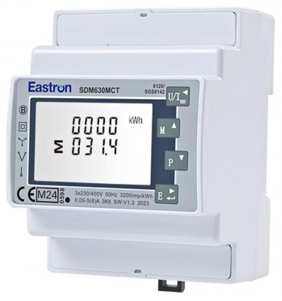 Eastron SDM630MCT-MBUS MID, 1/5A vstup Mbus, třífázový, pulsní výstupy