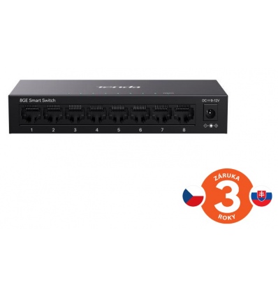Tenda TEG2208D Websmart L2 cloud managed switch, 8x 10/100/1000 Mbps, Kov, Fanless - bez ventilátorů