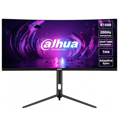 DAHUA 30" LED LM30-E330CA/ herní/ VA panel/ 2560x1080 (UWHD)/ 3000:1/ 1ms/ 250 cd/m2/ 2x HDMI/ 2x DP/ VESA 75x75/ černý