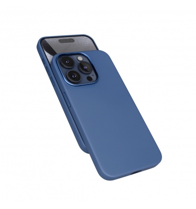 Epico Mag+ kožený kryt iPhone 15 Pro - modrá