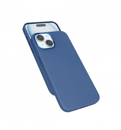 Epico Mag+ kožený kryt iPhone 15 - modrá
